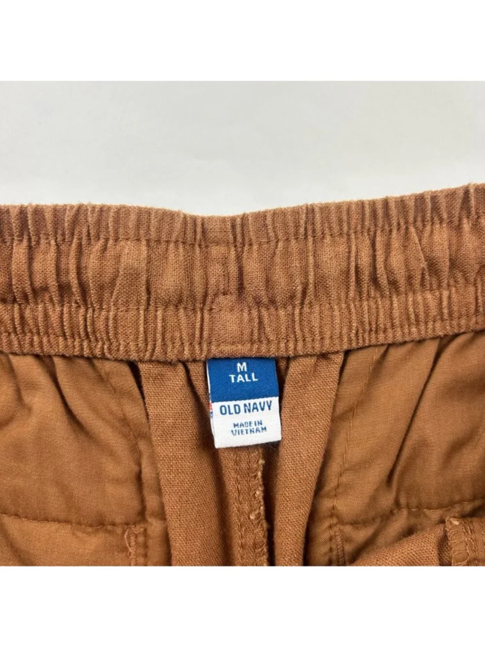 TALL Old Navy Sisal Brown Linen Blend High Rise Slim Leg Ankle Pant MT